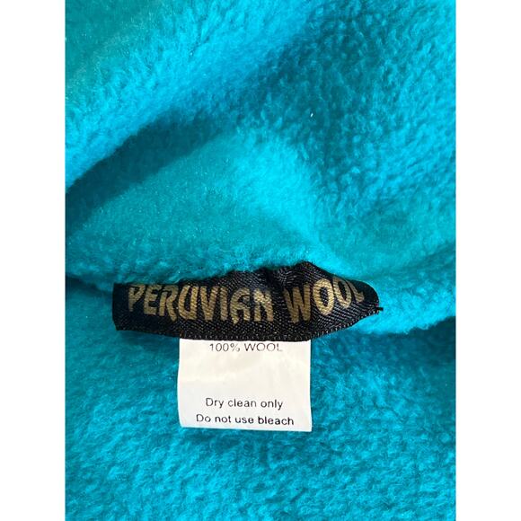 Handcrafted 100% Peruvian Wool Lined Beanie Natural Fiber Colorful Retro Winter - Picture 3 of 6